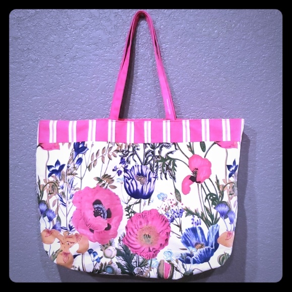 floral beach bag